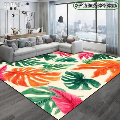1pc Watercolor Tropical Leaf Seamless Pattern Vector Illustration Rug, Large Ar