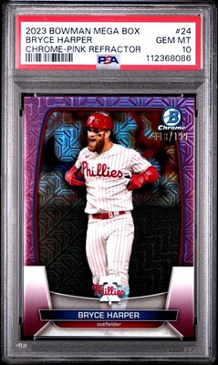 2023 Bowman Mega Box Pink Chrome Pink Refractor /199 Bryce Harper