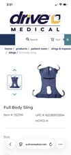 Drive 13221M Full Body Patient Lift Sling, Mesh with Commode Cutout, Medium