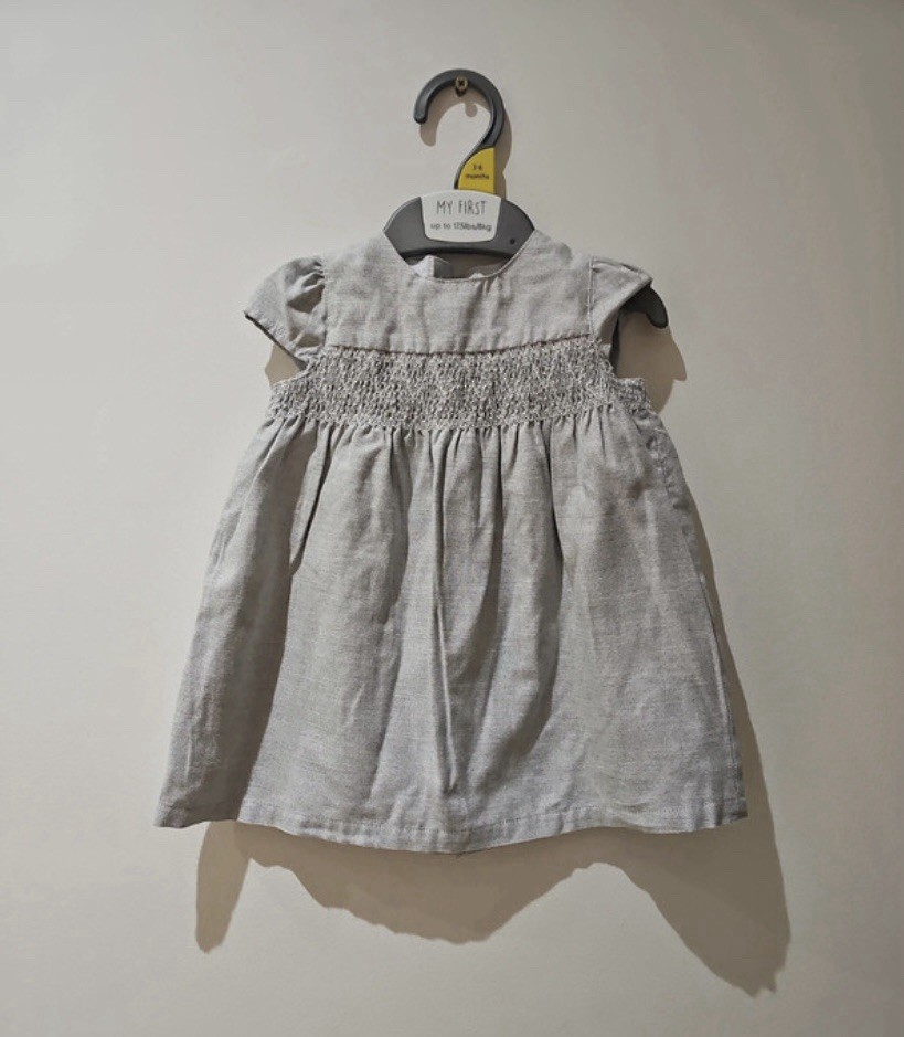 Grey Mamas Papas Dress Age 3-6 Months UK