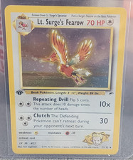 LT. SURGE'S FEAROW Pokemon Card WOTC 1st Edition Gym Heroes 7/132 HOLO CLEAN
