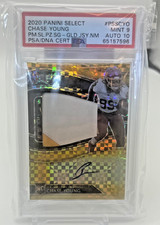 GOLD CHASE YOUNG  -ROOKIE AUTO/JER CARD -  7/10   PSA-10 -PSA-9  GOLD! 8.5 SACKS