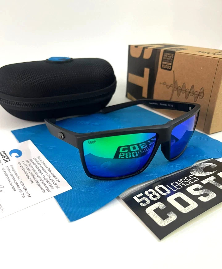 New In Box | Costa Del Mar Rinconcito 580P Polarized Sunglasses, Black/Green