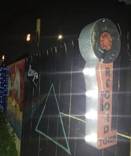 Retro Vintage Style Record Store Sign Lighted LED 3D Marquee for Music Room Den