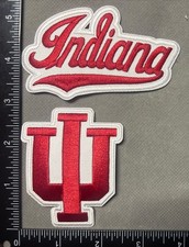 Set of 2 Indiana University Hoosiers Iron On Patches Football