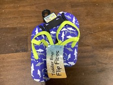 NEW TODDLER BOYS FLIP FLOPS SHARKS M 7/8