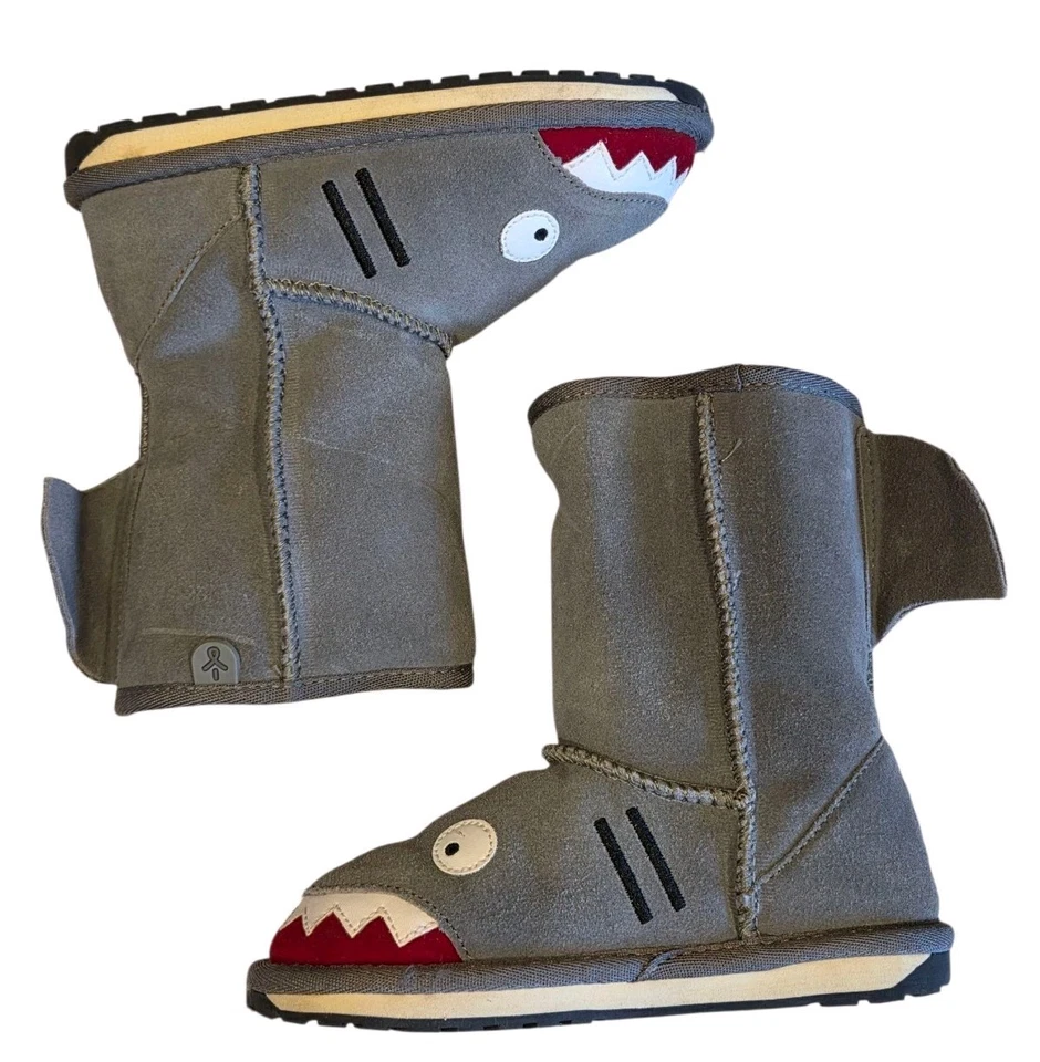 Emu Australia акула Kids зимние ботинки США K11 ЕС 28 - слегка носили EUC новинка - Изображение 4 из 4