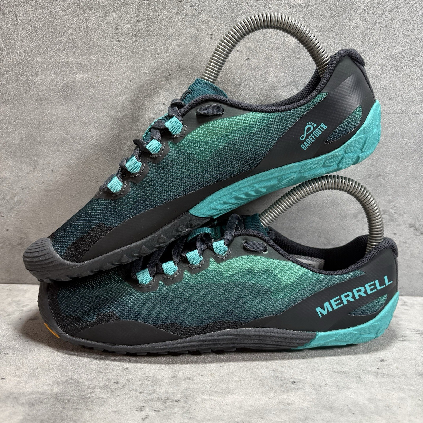 Merrell Vapor Glove 4 scarpe da corsa donna taglia 7 5 a piedi nudi verdi indossate 1 volta