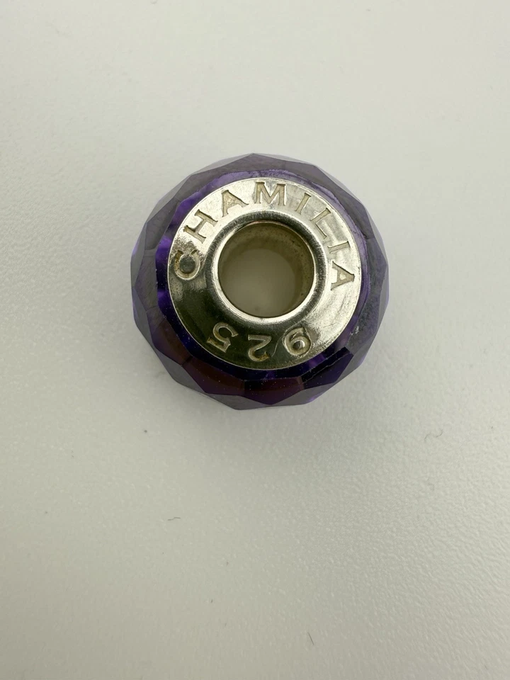 CHAMILIA 925 FACETADO PÚRPURA JOYA CRISTAL MURANO CUENTA K718B Foto 3 de 4