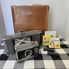 Vintage Polaroid Land Camera J66 with Case, Supplies,  Orig. Box Not Tested