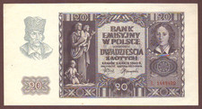 POLAND   20 Zlotych  1940    Crisp UNC