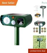 Animal Repellent Solar Ultrasonic Motion Sensor Flasher for Garden Yard Outdoor