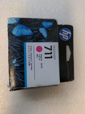 Genuine HP 711 CZ135A Magenta Ink DesignJet Cartridge 3-pack 29 ml Exp Aug 2015