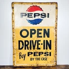 VTG OG Pepsi Drive - In Porcelain Embossed Metal Sign 27.5”x39.5” 1960’s USA