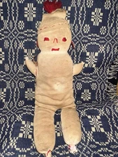 Old Primitive Sock Doll Stitched Face