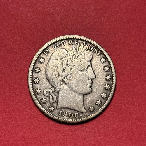 (1) Beautifully Toned Antique 1906-O Barber Half Dollar CHOICE VF-VERY FINE