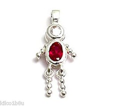 Sterling  CZ Birthstone Kids BOY Charm JULY Traditional