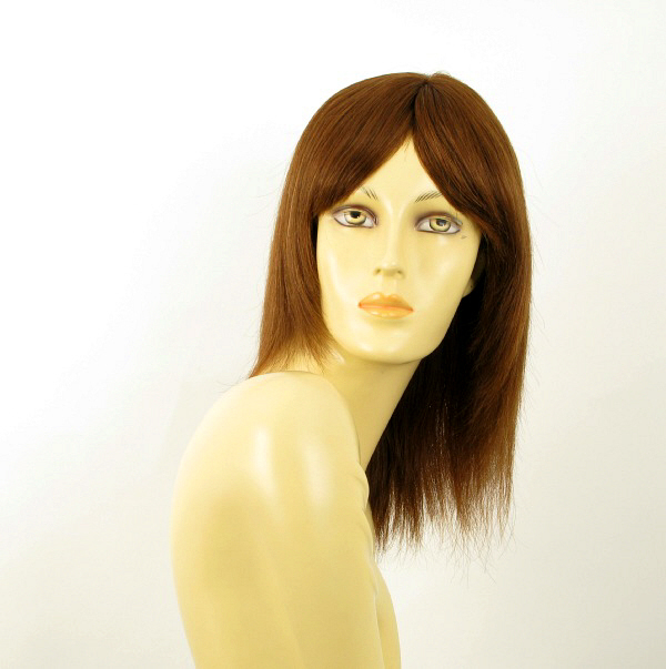 Perruque châtain clair cuivré Tatiana 30 en cheveux naturels lace wig 30cm