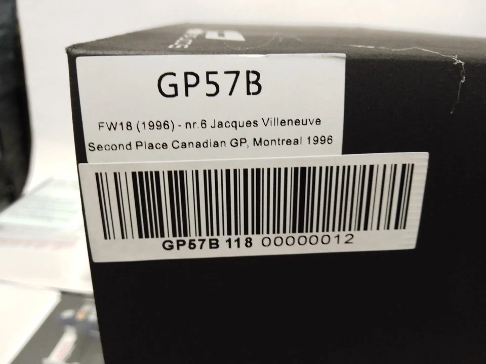 GPReplicas GPReplicas Williams FW18 J. Villeneuve 1996 Canadian GP 1/18 GP57B - Immagine 3 di 3