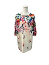 Zara Basic Floral Print Shift Slip-On Dress 3/4 Sleeves Medium