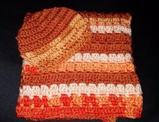 New Soft 2 pc Handmade crocheted Baby Cradle Bassinet Receiving Blanket Hat