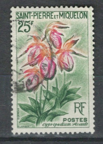 ST PIERRE & MIQUELON FRANZÖSISCHE KOLONIEN BLUMEN GEBRAUCHT BRIEFMARKEN LOT (STP 930)