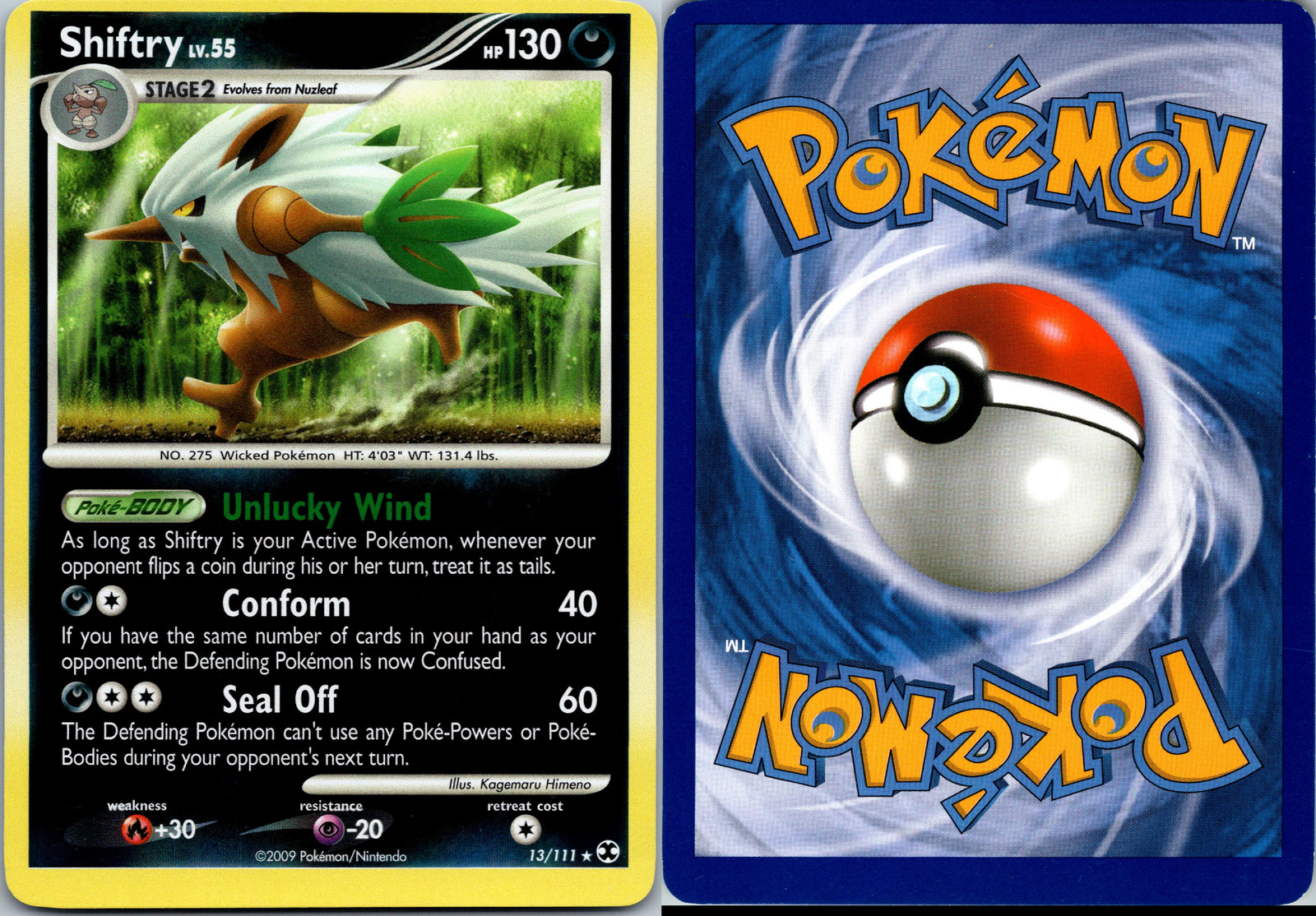 Shiftry Reverse Holo Rising Rivals 2009 # 13/111 Pokémon TCG