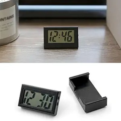 Pack-1 Car Dashboard Digital Clock, Mini Car Clock, with Clear LCD Screen Stand