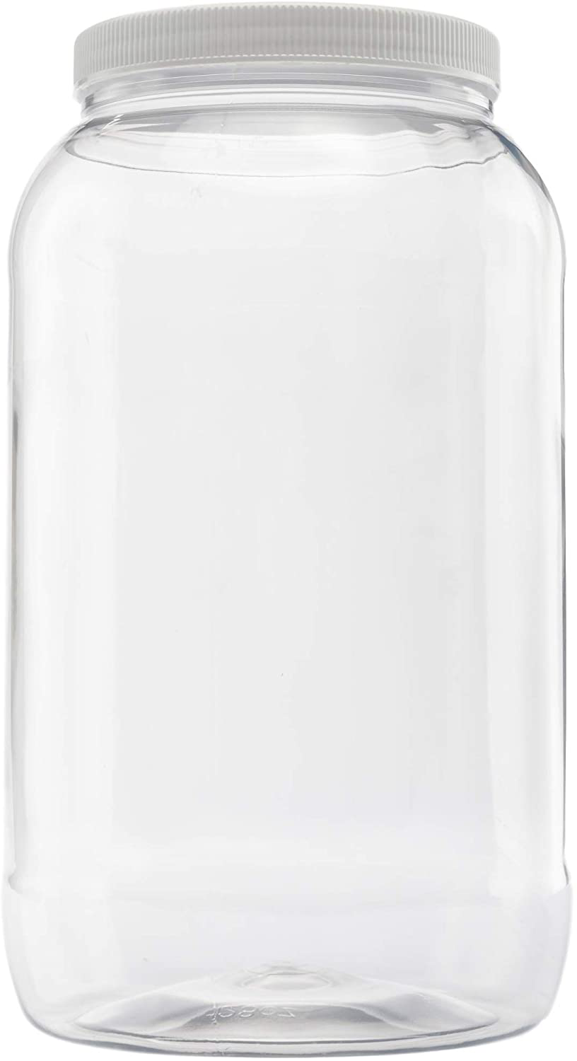1 Gallon Plastic Jar Wide Mouth Clear With Lined Seal Lid Container eBay