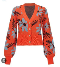 Cabi New NWT Bloom Cardigan 6240 Orange black blue floral XS-XXL Was 149