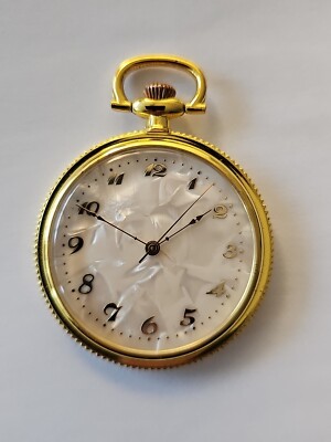 Taschenuhr Pocket Watch mit Perlmutt Zifferblatt 5-6