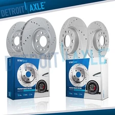 4pc Pair Front and Rear Drilled Brake Rotors Kit for 2015 2016 2017 Chrysler 200