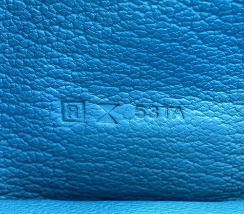 HERMÈS Bearn Souffle Epsom Leather Black/light blue Bifold Long Wallet GoldMetal - Picture 18 of 22