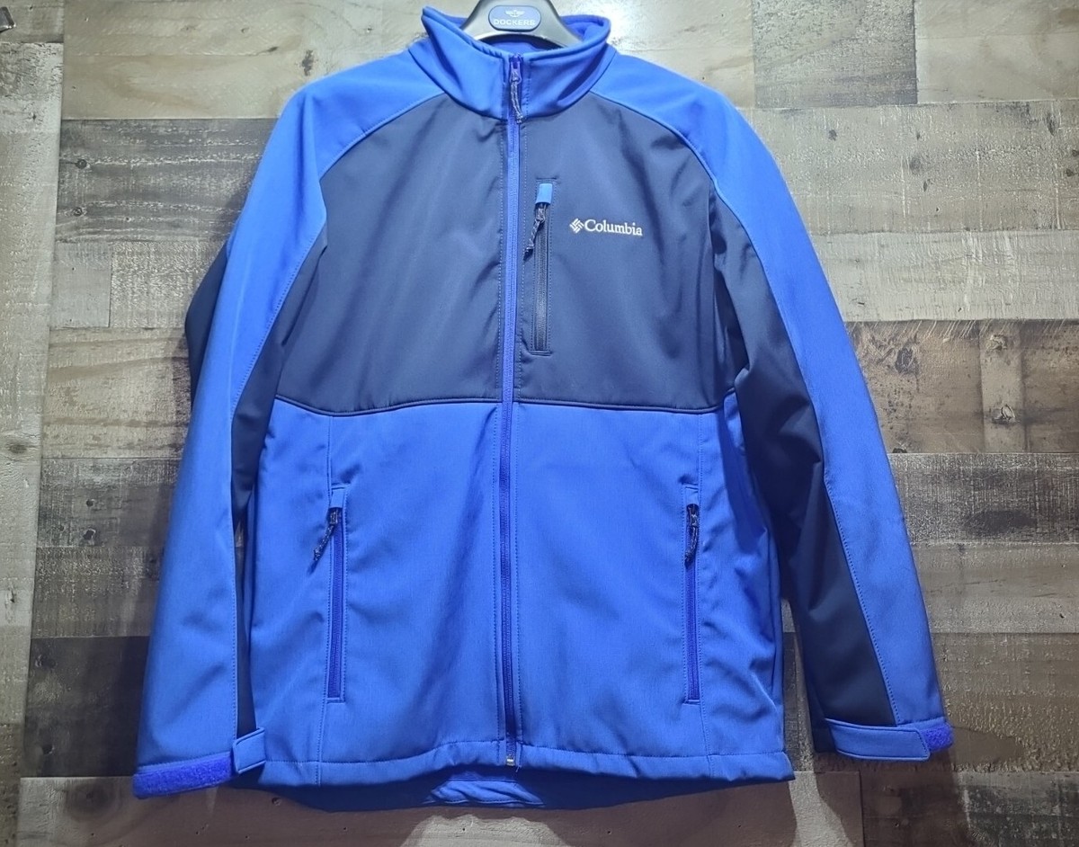 Columbia Mens Ryton Reserve Softshell Water Wind Resistant Jacket L, Blue,  Navy