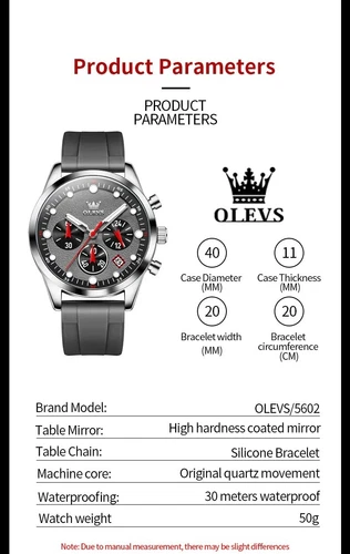 Waterproof Quartz Business Luminous Watch Men OLEVS Luxury Men's Date Strap - Picture 2 of 23