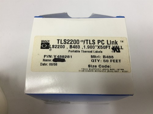 New Brady Y438281 Thermal Label, Roll Length: 50', Label Width: 1.9", Yellow - Picture 2 of 5