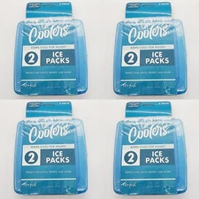 4 Packs Fit & Fresh Cool Coolers Freezer Slim Ice Pack for Lunch Box, 2 Count Ea