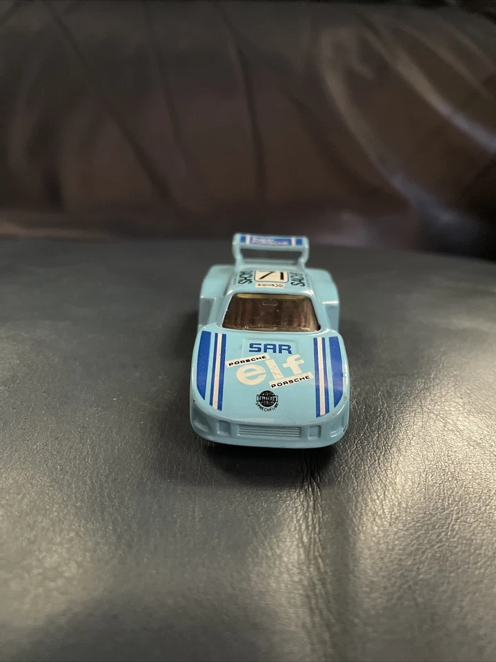 Винтажный спичечный коробок Porsche 935 гоночный светло-синий отдельный как новый 1983 кастинг РЕДКИЙ NO71 - Изображение 2 из 4