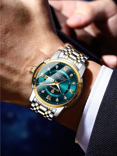Orologio Uomo Impermeabile Analogico Quarzo Calendario Cinturino Acciaio Inox Marca Lusso - Foto 24 di 26