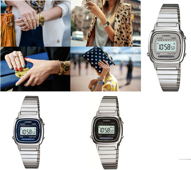 Reloj de pulsera Casio clásico unisex de acero inoxidable LA670