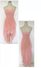 New Strapless Ruched Bodice High Low Prom Dress Cocktail Dress  