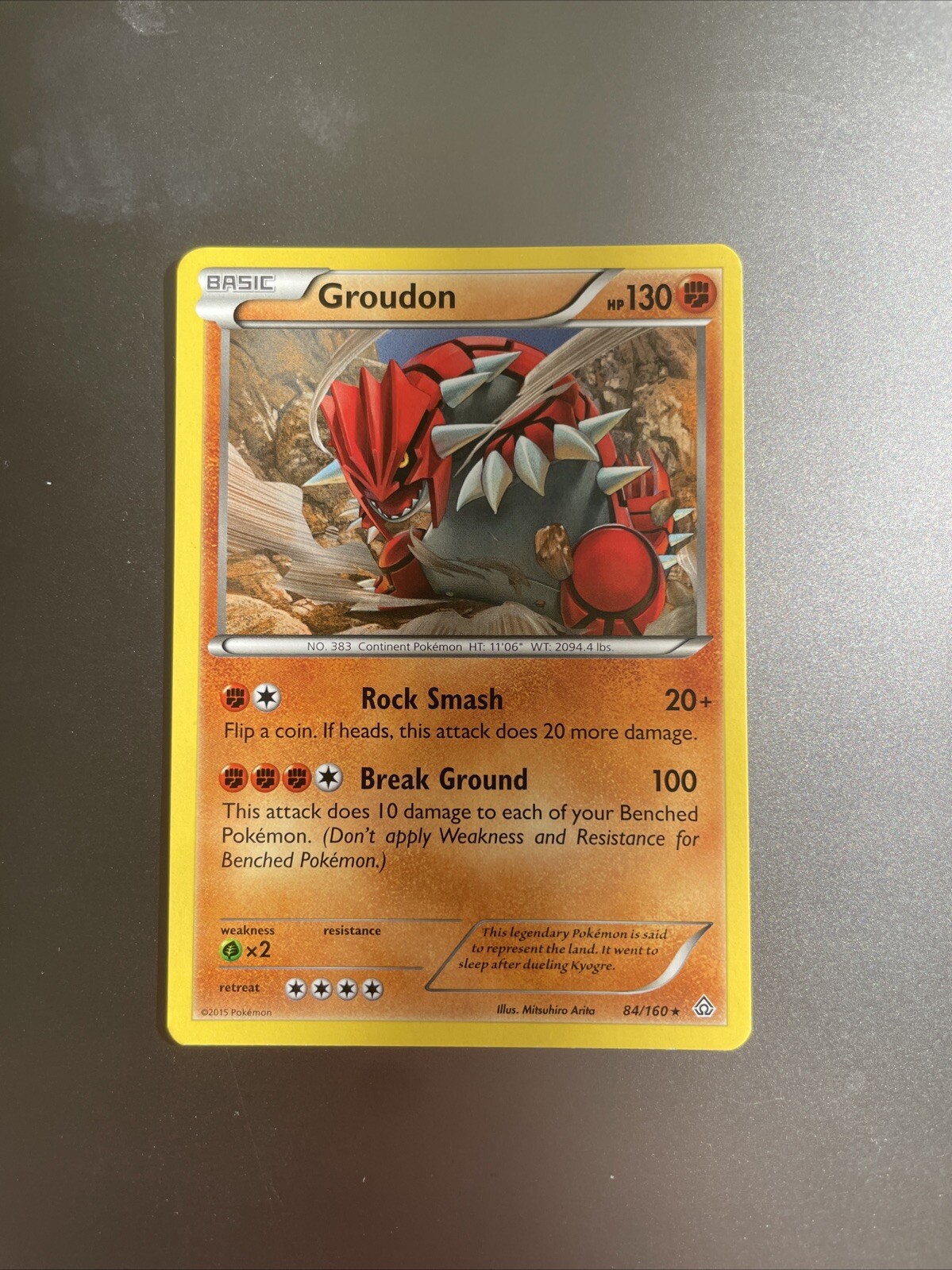 Groudon 84/160 - Primal Clash - Non Holo Rare - Vintage Pokemon Card