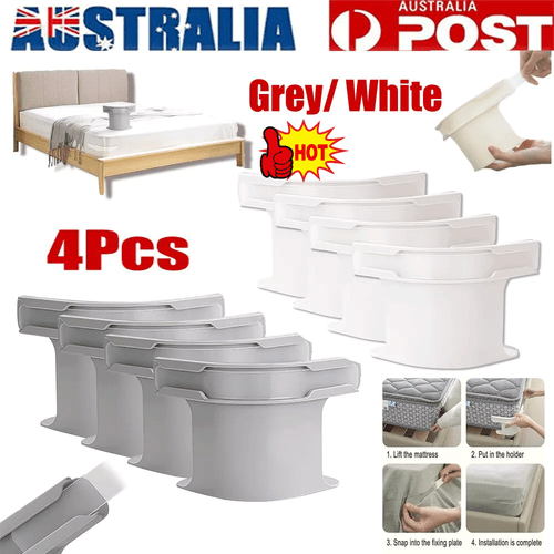 4PCS Bed Sheet Holders w/ Lock Strips Heavy-Duty Corner Straps Non-Slip Grippers