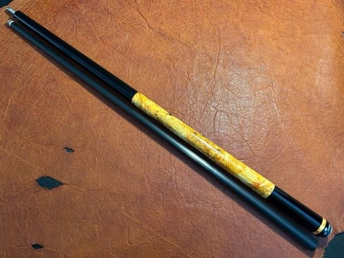 TNT Custom Pool Cue 1 of 1 With Carbon Fiber Shaft. Red Yellow Cedar Burl. - Picture 2 of 6