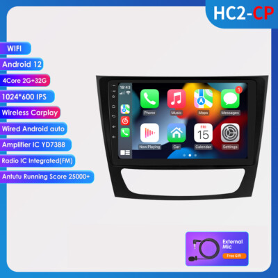 Android 13 Autoradio GPS Nav Carplay Für Mercedes Benz CLS E-Class W211 2+32G BT