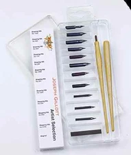 Joseph Gillott Dip Pen Artist Selection in Storage Box for drawing & sketching