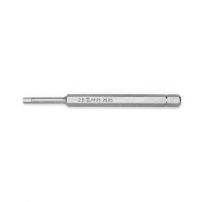 Genius Tools 1/4'' Hex Shank, 2.5mm Hex Screwdriver Bit, 88mmL - 2525