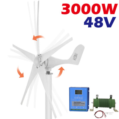 3000W 48V Wind Turbine Generator With MPPT Charge Controller Regulator ...