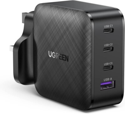 UGREEN 65W USB C Ladegerät Stecker 4-Port GaN Typ C Schnelllade Wand Netzteil
