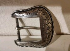 Western Style Engraved Floral Motif Rodeo Belt Buckle